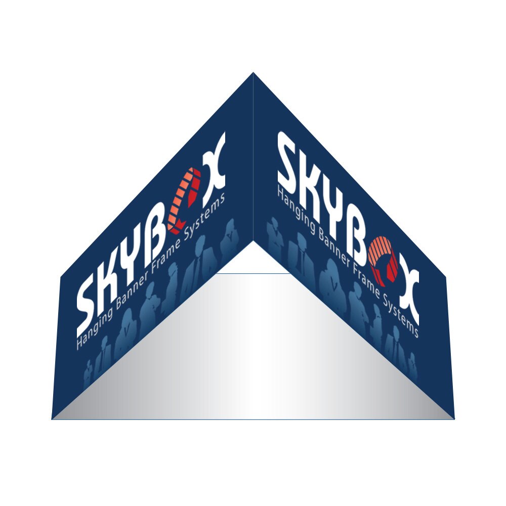 12ft Hanging Banner Triangle — Single Sided Graphic Package with White Back Fabric